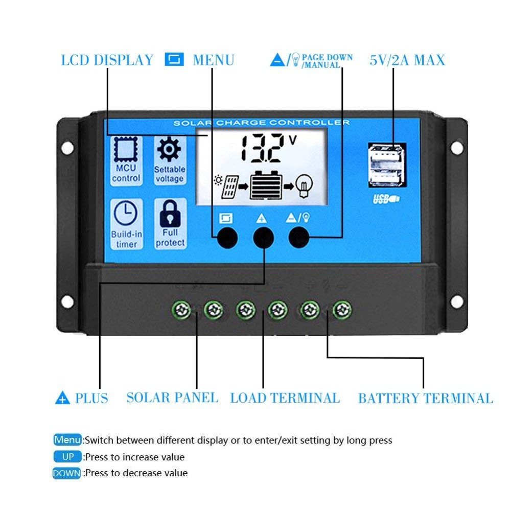 Hoge Efficiëntie 10A 20A 30A 1 - Pwm Charge Controller recensie en prijs
