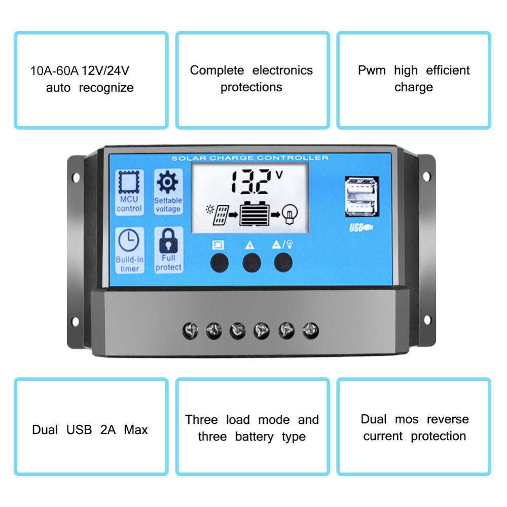 Hoge Efficiëntie 10A 20A 30A 1 - Pwm Charge Controller recensie en prijs